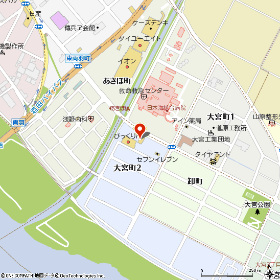 タイヤ館酒田付近の地図